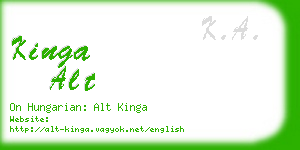 kinga alt business card